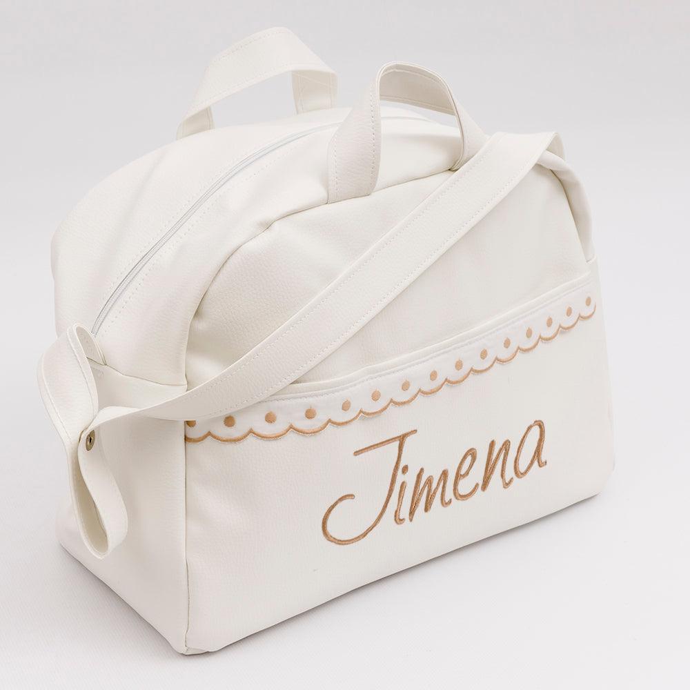 Bolso Maternidad Marsella Blanco Camel Nanetes - Nanetes #